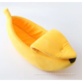 New Design Semi-open Super Soft Warm Cute Emulational Banana Pet Cat Indoor Sleeping Sofa House Bed